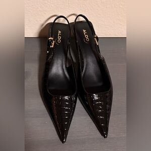 Brand NEW Aldo Josita patent sling back SZ 9 (vegan leather)